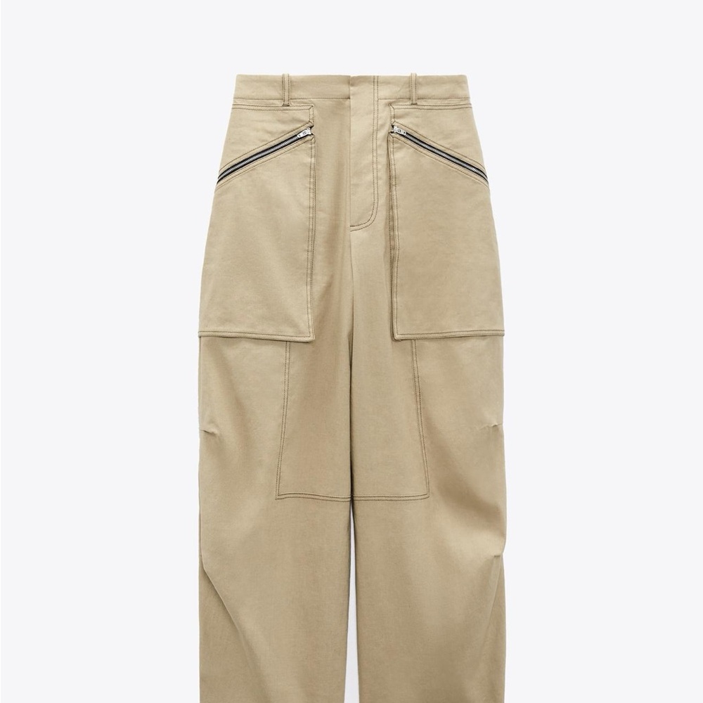 Zara Women's Beige Cargo Pants